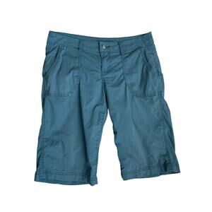 Prana Larissa Shorts Teal Blue Mood Indigo Ripstop Hiking Outdoor Women’s Size 6